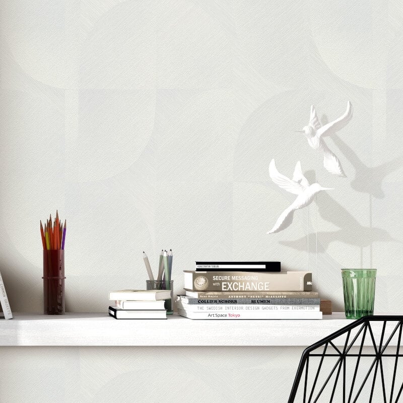 Geometric Tile Abstract Wallpaper - Cream - Erismann - 10392 - 31 - Premier Wallcovering