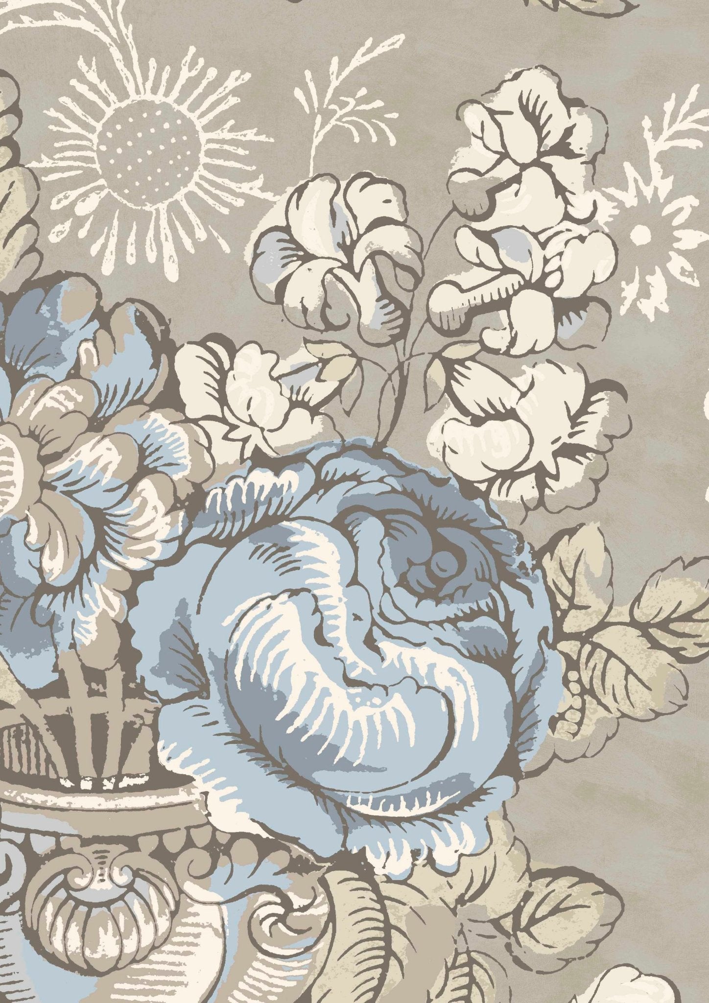 Lewis & Wood - Georgia - Blue Oyster - Premier Wallcovering