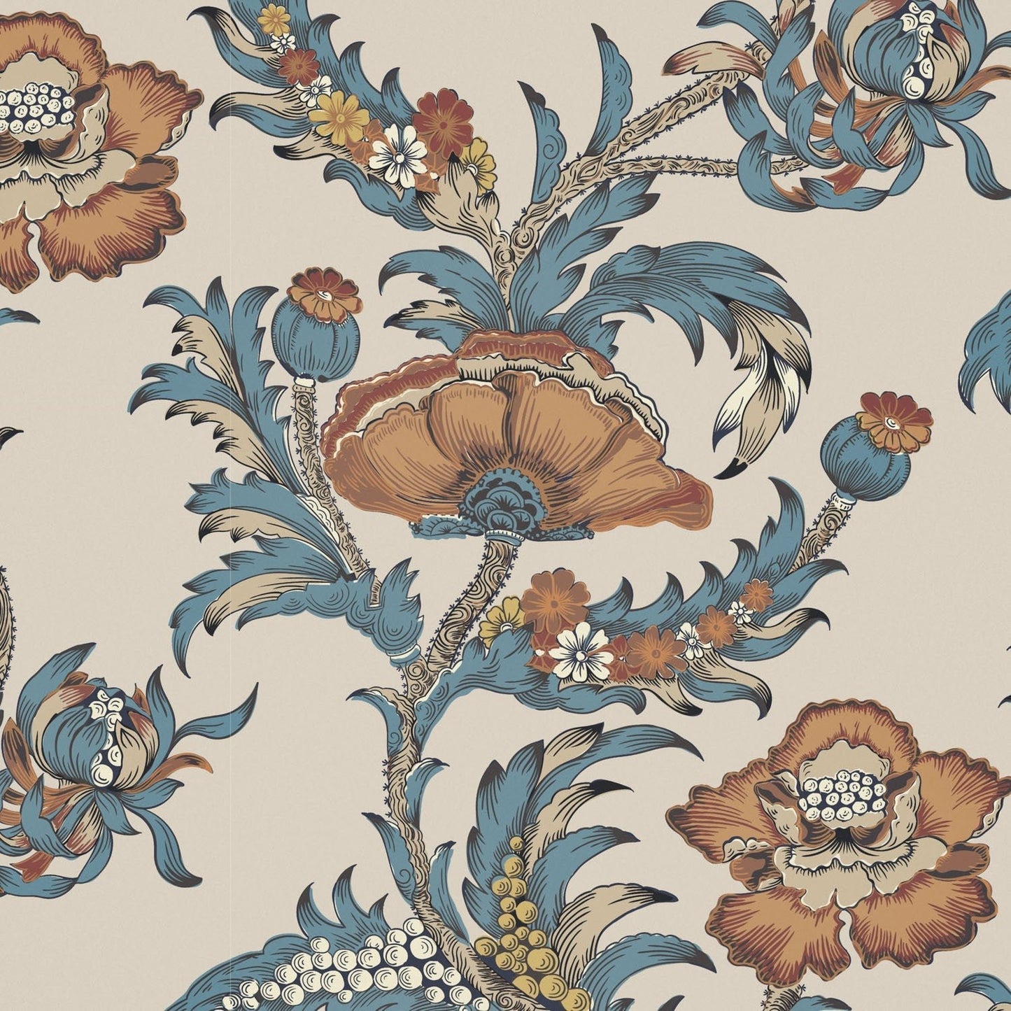 Georgiana Wallpaper - Spice - Warner House - Premier Wallcovering