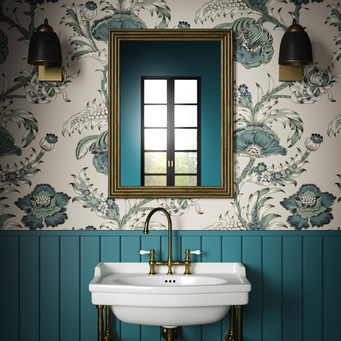 Georgiana Wallpaper - Stone - Warner House - Premier Wallcovering