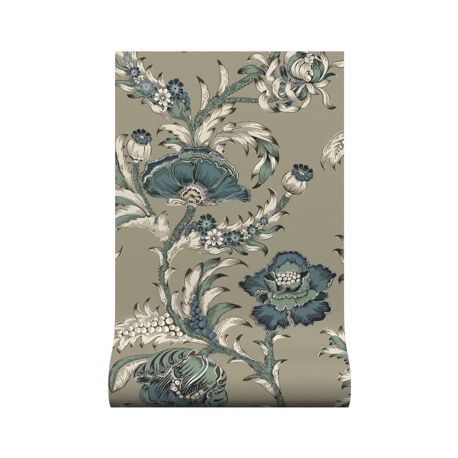 Georgiana Wallpaper - Olive - Warner House - Premier Wallcovering