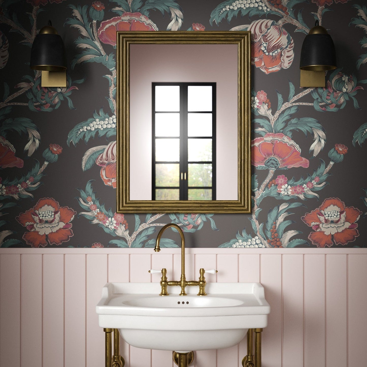 Georgiana Wallpaper - Jet - Warner House - Premier Wallcovering