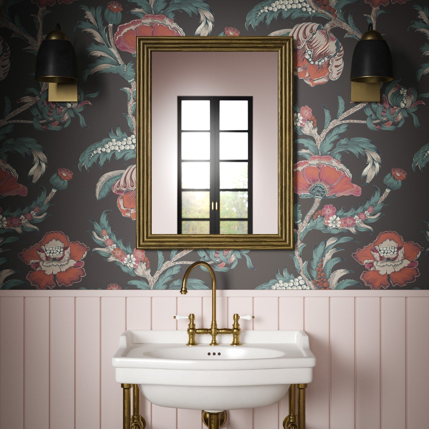 Georgiana Wallpaper - Jet - Warner House - Premier Wallcovering