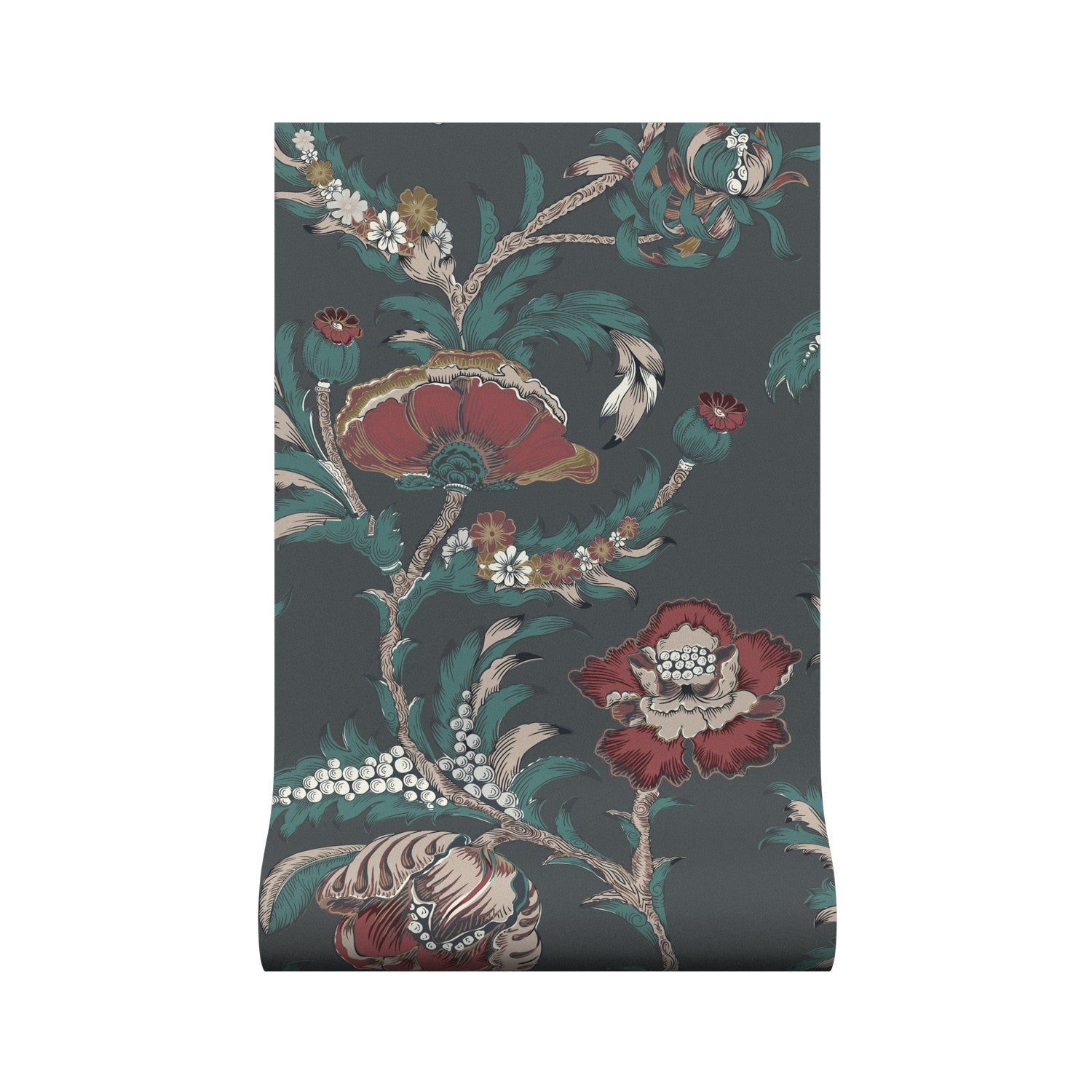 Georgiana Wallpaper - Charcoal - Warner House - Premier Wallcovering