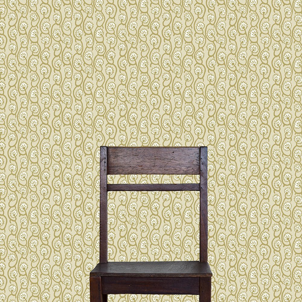 Geranium Stripe Wallpaper - Meadow - Maitland Green - Skirting White - Josephine Munsey - GER-026-021-043 - Premier Wallcovering