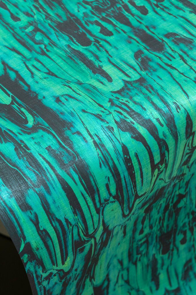 Gerhard Gum Foil Wallpaper - Green - Timorous Beasties - FOIL/GGUM/BLU/01 - Premier Wallcovering