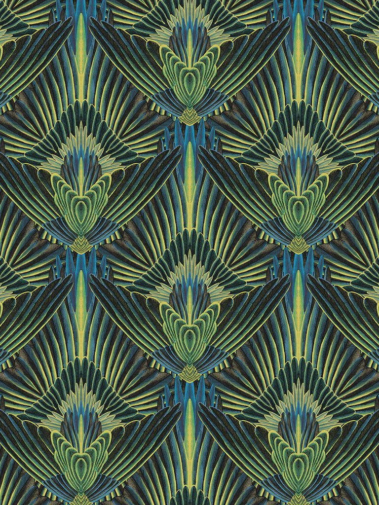 Gershwing Recycled Velvet Fabric - Parakeet - Divine Savages - DVS018-GER-PAR-VEL - Premier Wallcovering