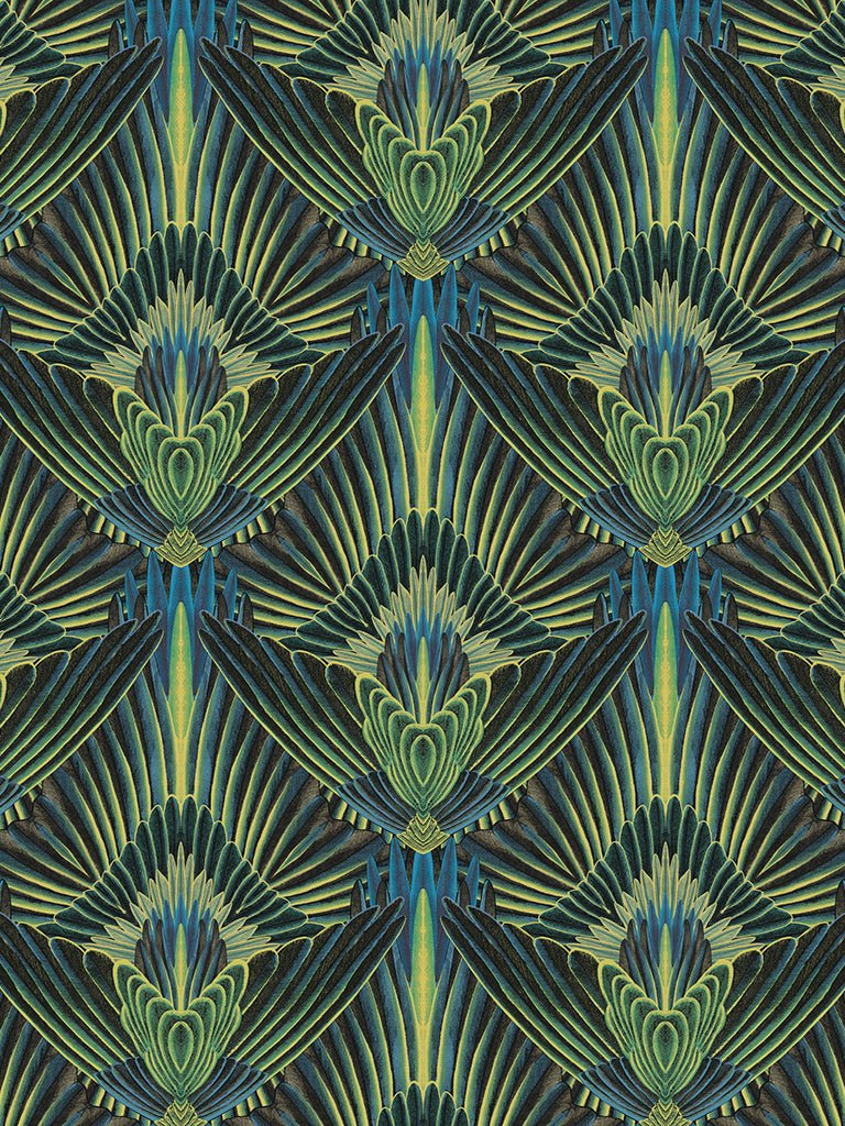 Gershwing Wallpaper - Parakeet - Divine Savages - DVS018-GER-PARK-WR - Premier Wallcovering
