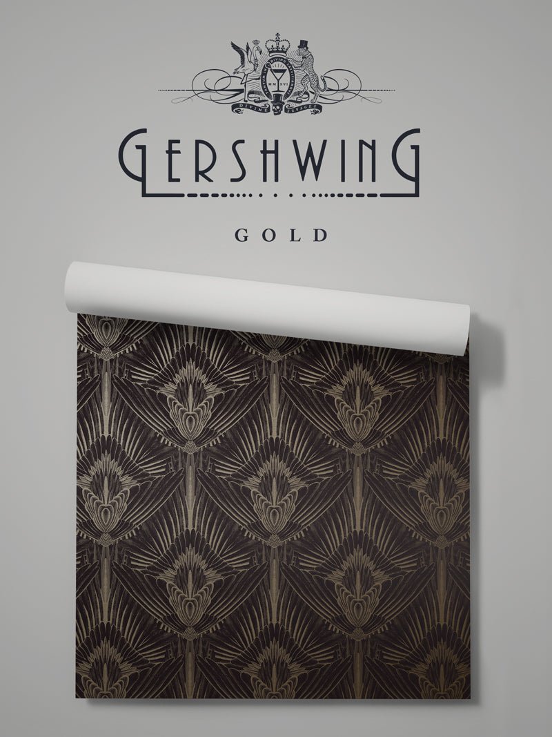 Gershwing Wallpaper - Gold - Divine Savages - DVS062-GER-GLD-WR - Premier Wallcovering