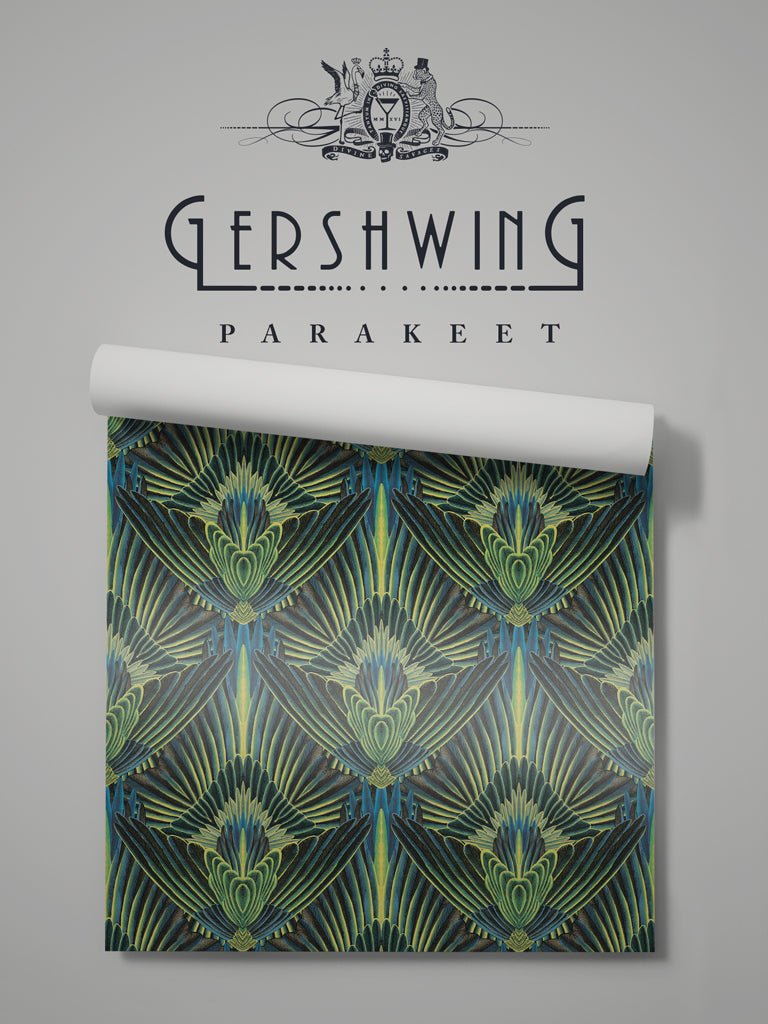 Gershwing Wallpaper - Parakeet - Divine Savages - DVS018-GER-PARK-WR - Premier Wallcovering