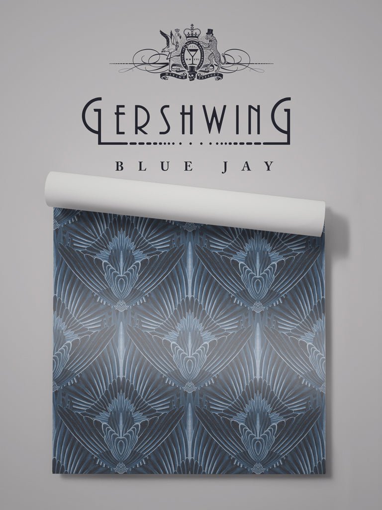 Gershwing Wallpaper - Blue Jay - Divine Savages - DVS023-GER-JAY-WR - Premier Wallcovering
