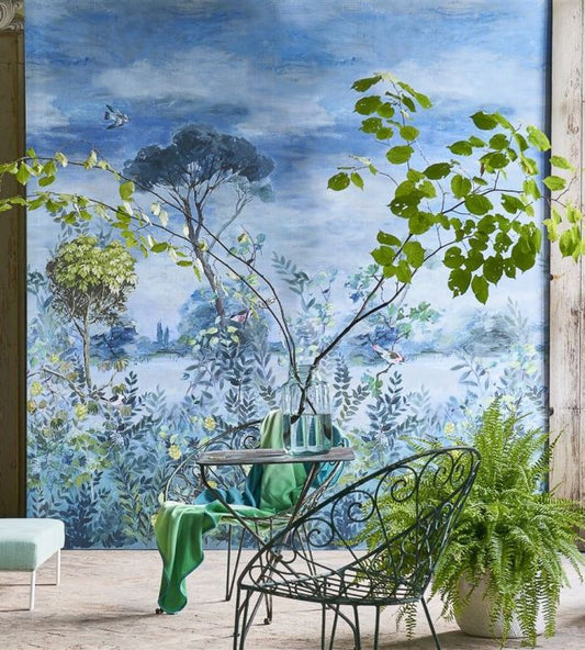 Giardino Segreto Scene 2 Wallpaper - Delft - PDG1057/01 - Designers Guild - Premier Wallcovering