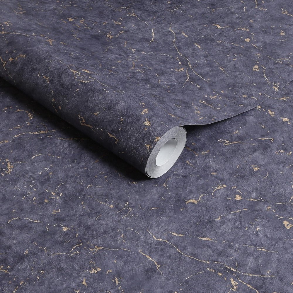 Gilded Plaster Wallpaper - Navy & Copper - Superfresco Easy - 125067 - Premier Wallcovering