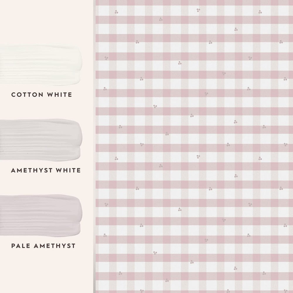 Gingham Pale Wallpaper - Amethyst Purple - Laura Ashley - 119865 - Premier Wallcovering