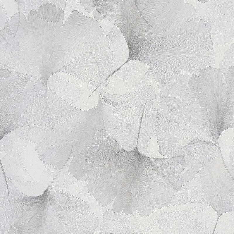 Ginko Dream Floral Metallic Wallpaper - White/Grey - Erismann - 10470 - 31 - Premier Wallcovering