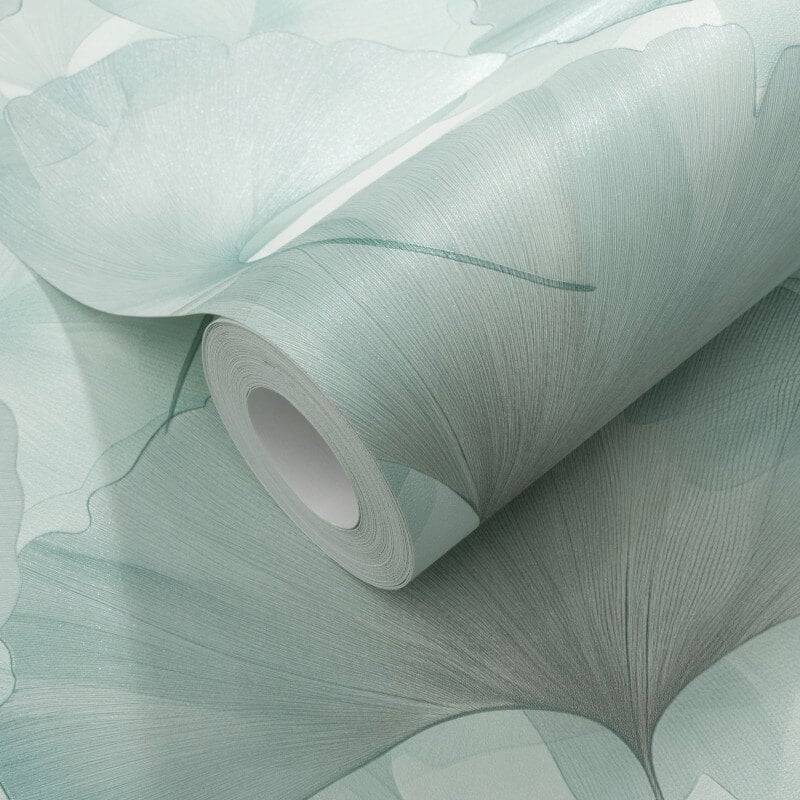 Ginko Dream Floral Metallic Wallpaper - Green/Teal - Erismann - 10470 - 18 - Premier Wallcovering