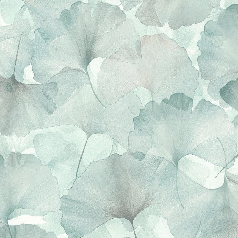 Ginko Dream Floral Metallic Wallpaper - Green/Teal - Erismann - 10470 - 18 - Premier Wallcovering