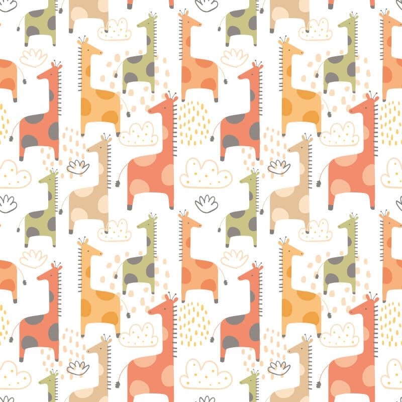 Giraffe Friends Wallpaper - Ginger Spice - Hoopla Walls - HWA1297W - Premier Wallcovering