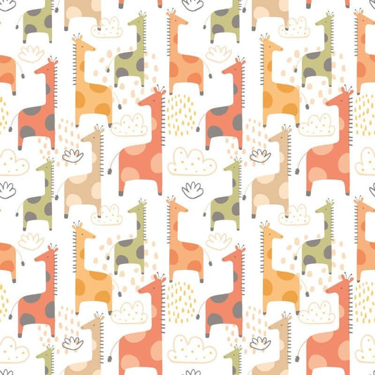 Giraffe Friends Wallpaper - Ginger Spice - Hoopla Walls - HWA1297W - Premier Wallcovering