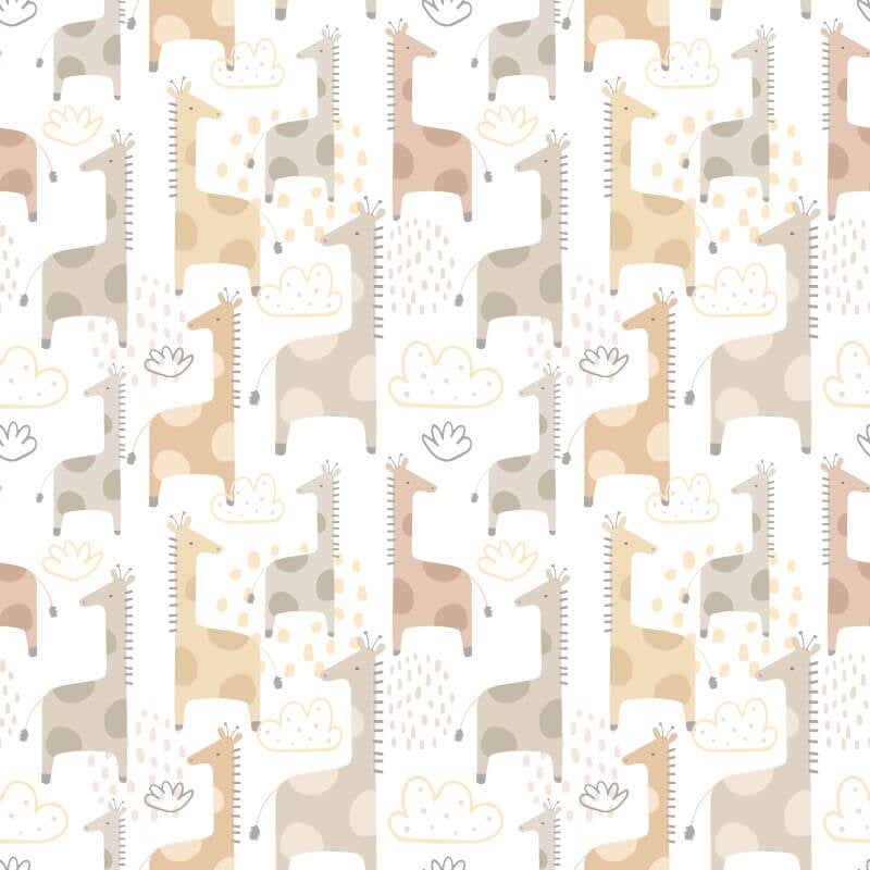 Giraffe Friends Wallpaper - Marshmallow - Hoopla Walls - HWA1299W - Premier Wallcovering