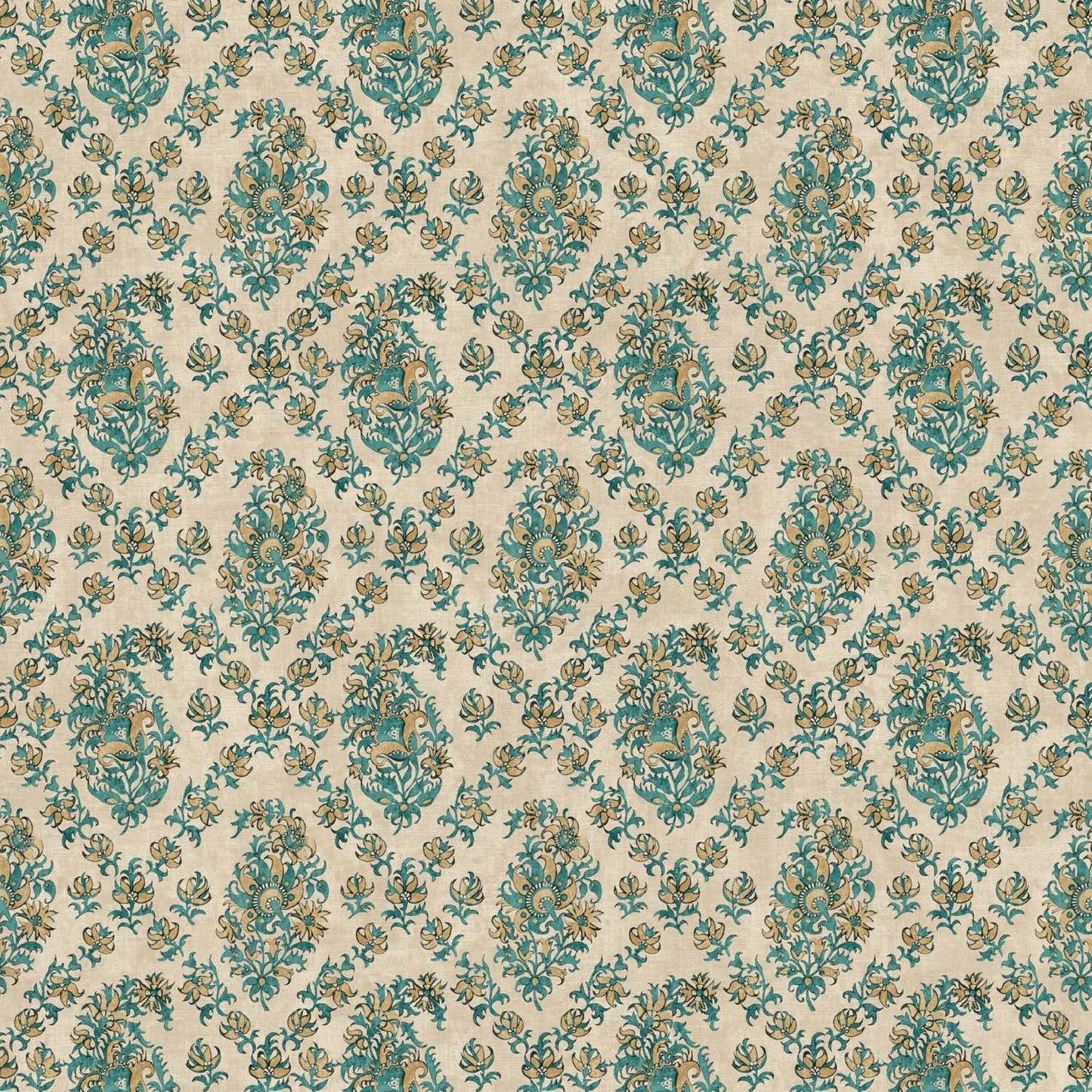 Giverny Wallpaper - Teal - Warner House - Premier Wallcovering