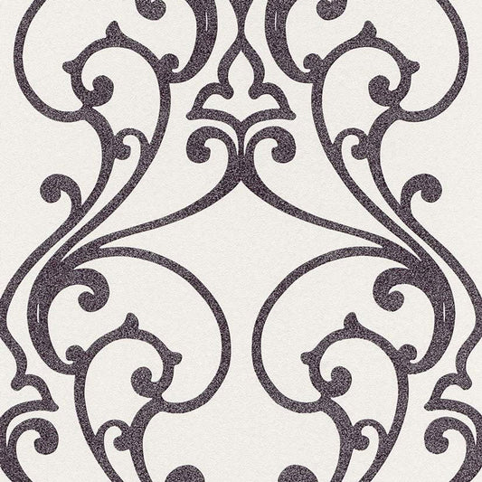 Glamour White and Silver Wallpaper - White and Silver - Rasch - 404609 - Premier Wallcovering