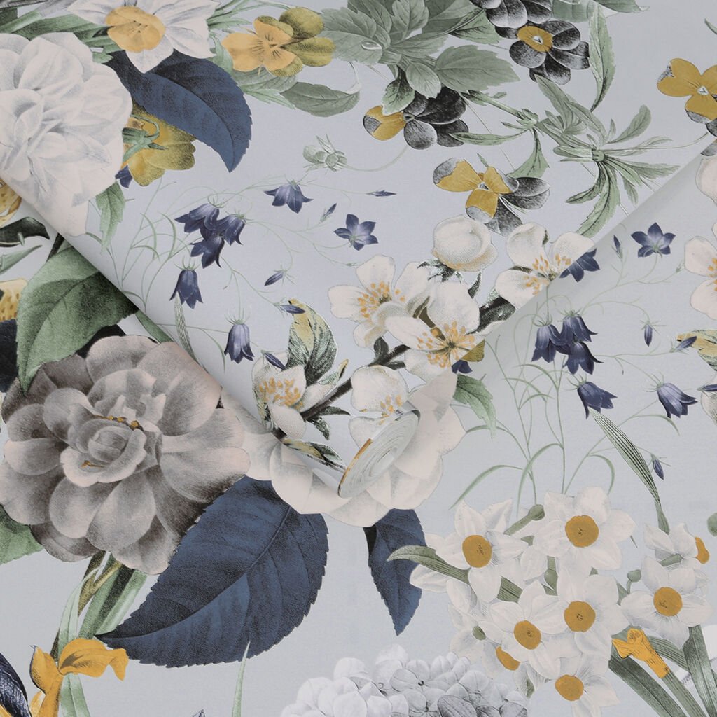 Glasshouse Flora Wallpaper - Sky - Graham & Brown - 113964 - Premier Wallcovering