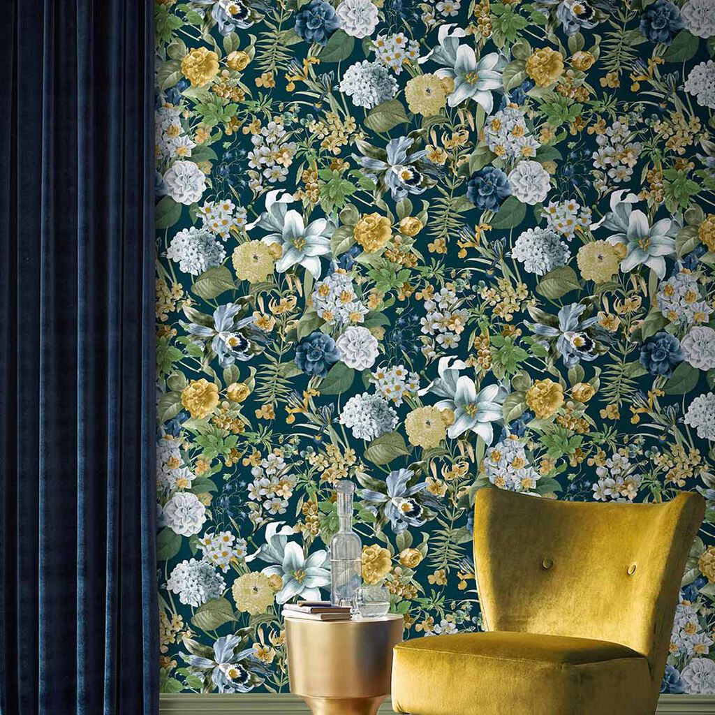 Glasshouse Flora Wallpaper - Green - Graham & Brown - 111731 - Premier Wallcovering