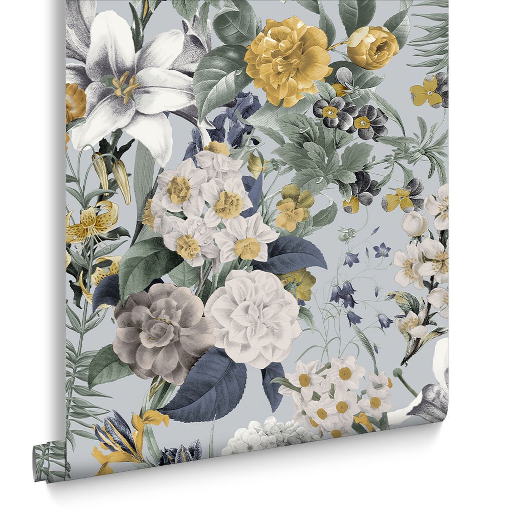 Glasshouse Flora Wallpaper - Sky - Graham & Brown - 113964 - Premier Wallcovering