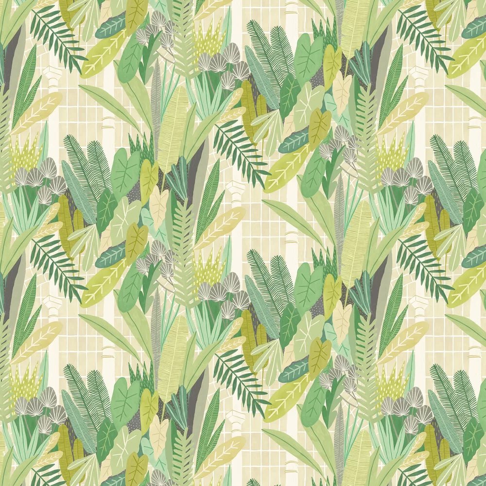 Glasshouse Wallpaper - Sage & Chartreuse - Ohpopsi - GHS50154W - Premier Wallcovering