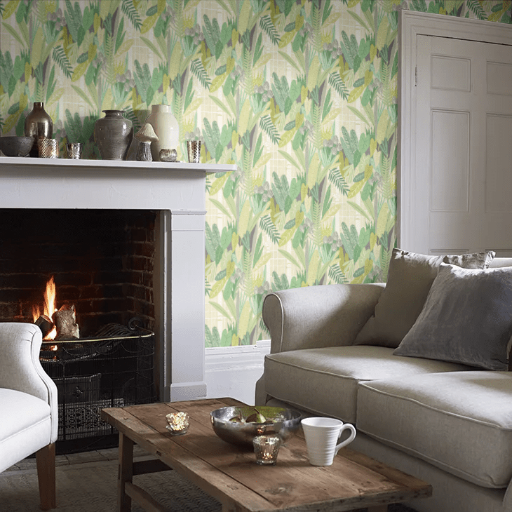 Glasshouse Wallpaper - Sage & Chartreuse - Ohpopsi - GHS50154W - Premier Wallcovering