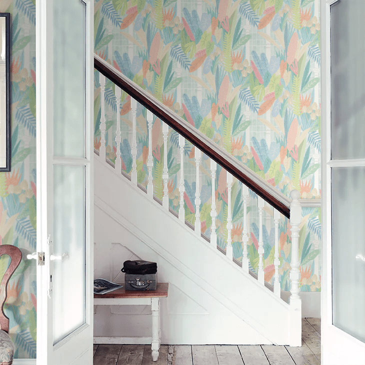 Glasshouse Wallpaper - Coral & Mint - Ohpopsi - GHS50150W - Premier Wallcovering