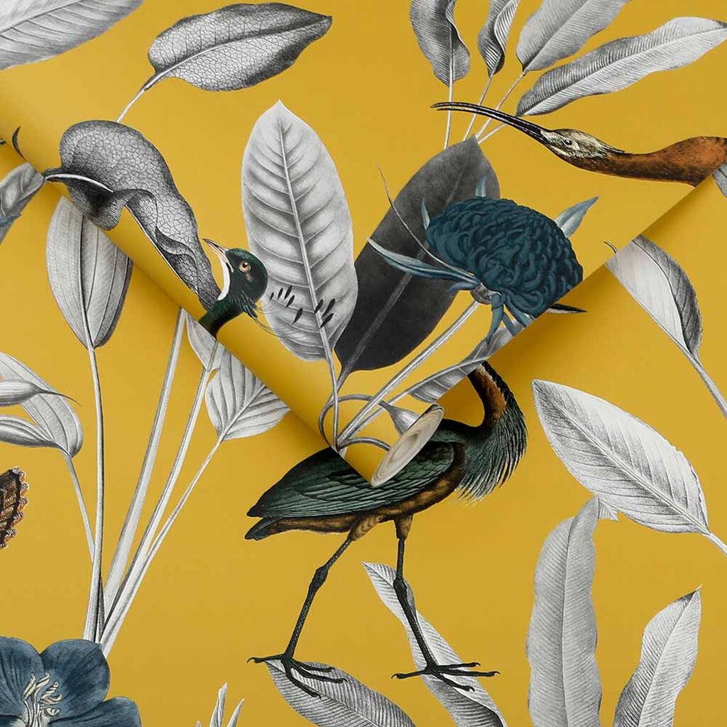 Glasshouse Wallpaper - Mustard - Graham & Brown - 111720 - Premier Wallcovering