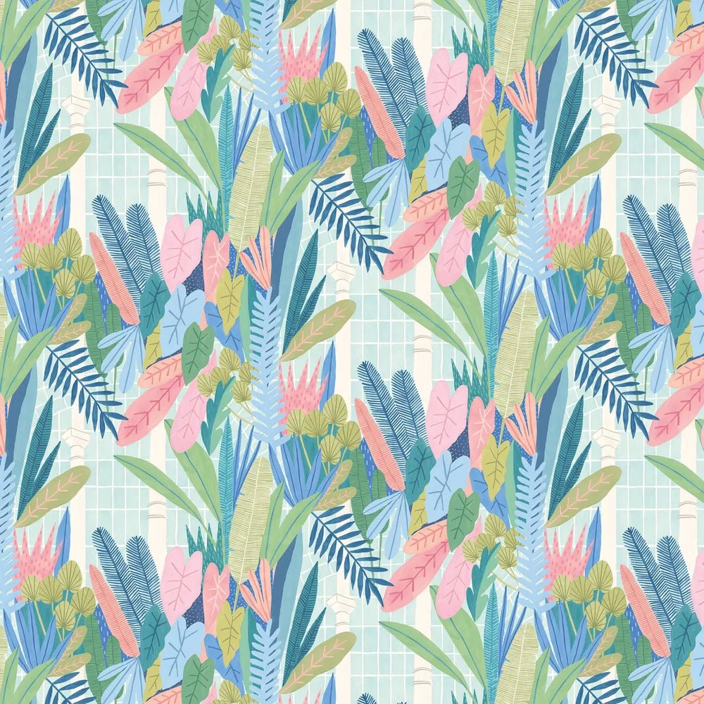 Glasshouse Wallpaper - Indigo & Pink - Ohpopsi - GHS50151W - Premier Wallcovering