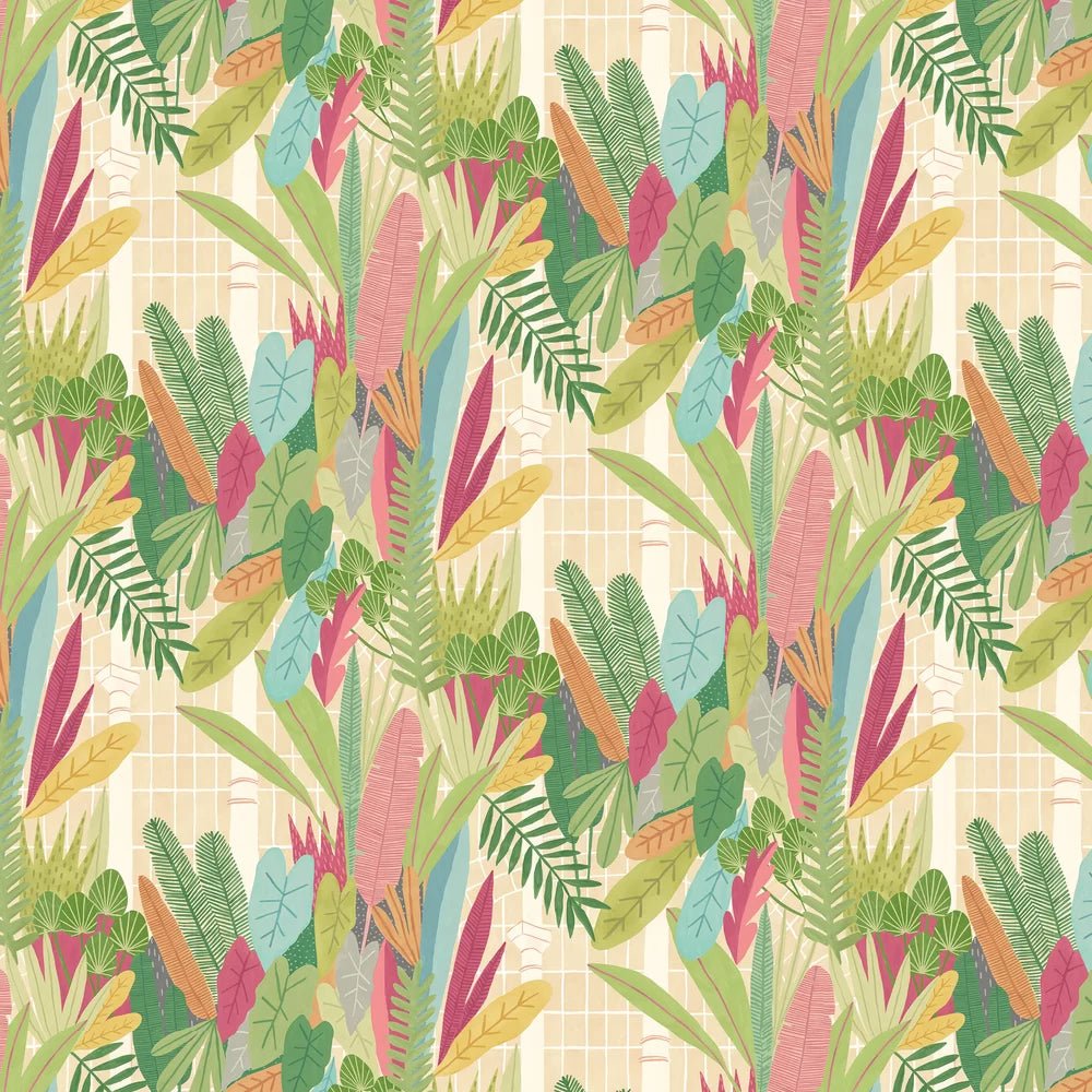 Glasshouse Wallpaper - Emerald & Coral - Ohpopsi - GHS50153W - Premier Wallcovering