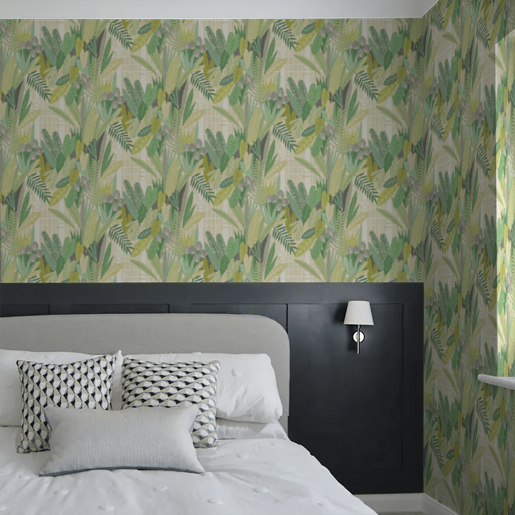 Glasshouse Wallpaper - Sage & Chartreuse - Ohpopsi - GHS50154W - Premier Wallcovering