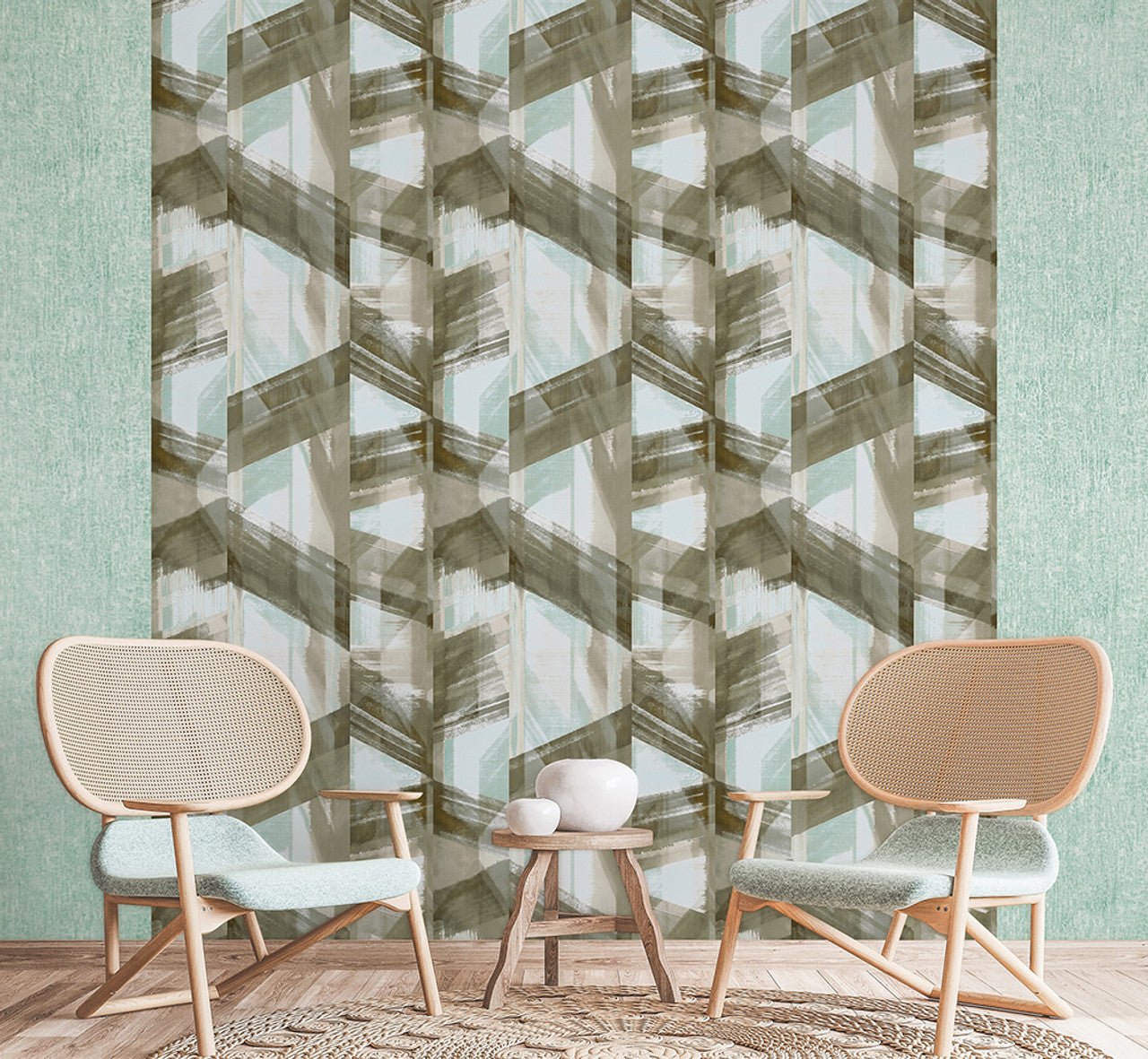Glaze Crafted Wallpaper - Aqua - Hohenberger - 26793 - Premier Wallcovering