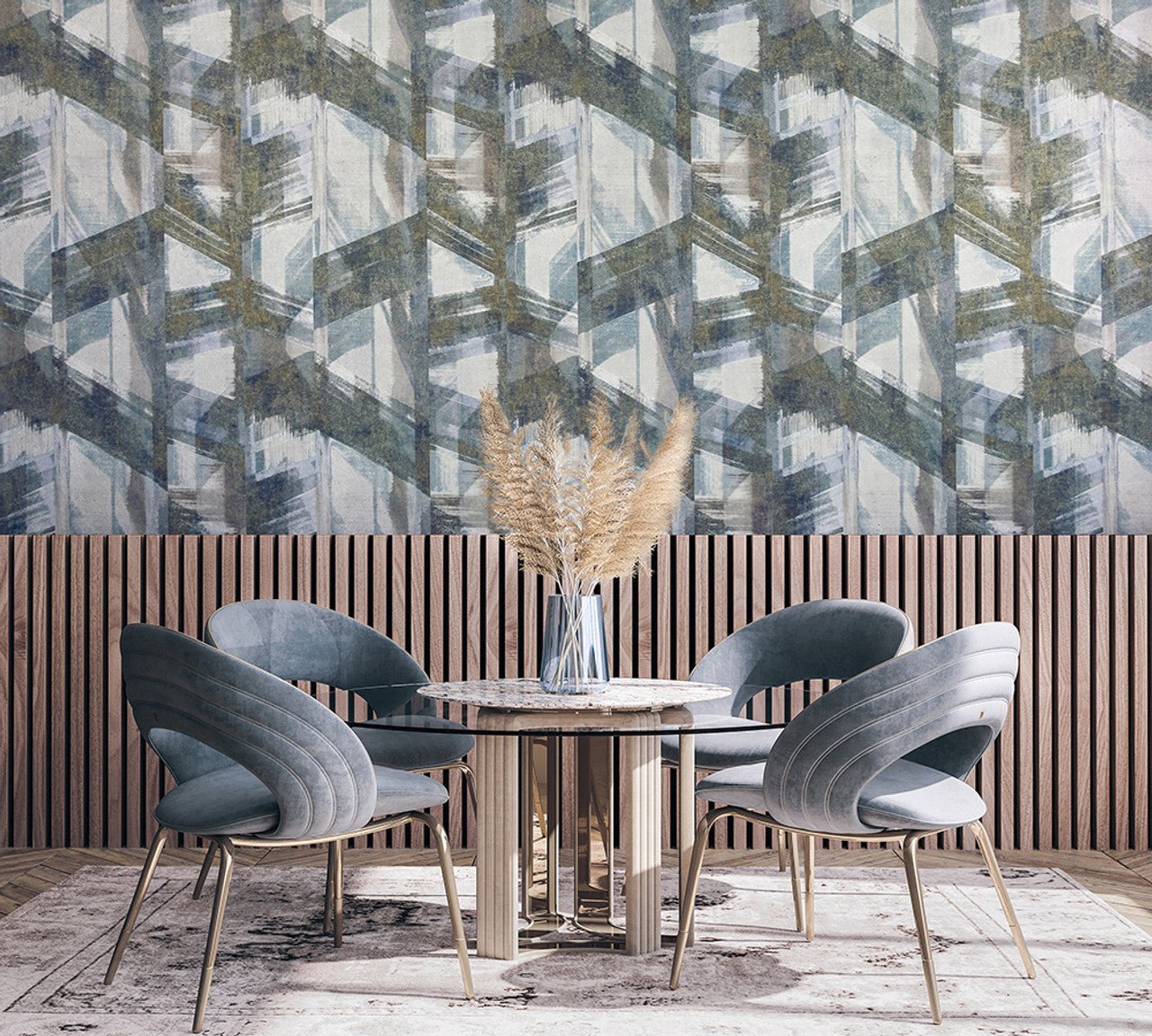 Glaze Crafted Wallpaper - Indigo - Hohenberger - 26797 - Premier Wallcovering