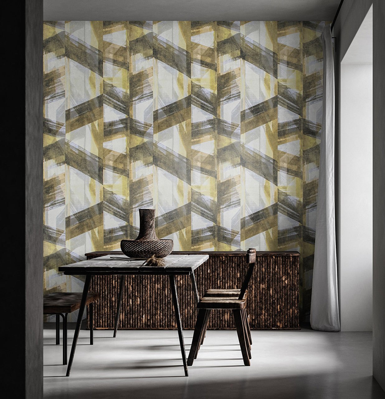 Glaze Crafted Wallpaper - Green/ Gold - Hohenberger - 26795 - Premier Wallcovering