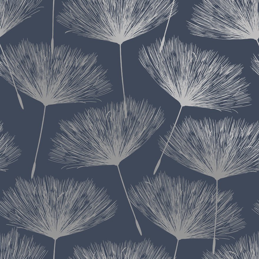 Glistening Fleur Wallpaper - Navy - Holden Décor - 12922 - Premier Wallcovering