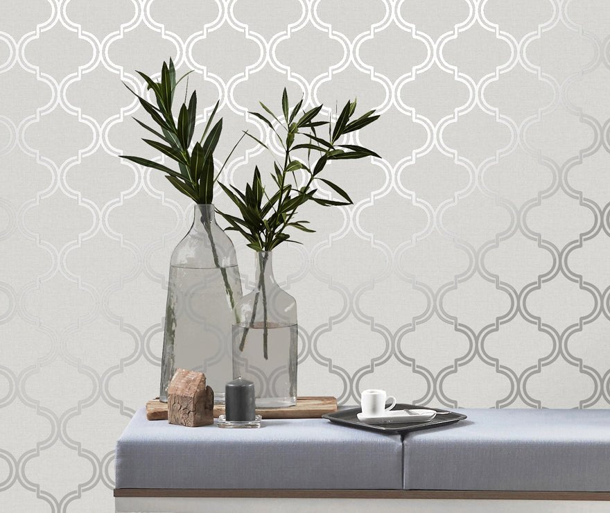 Glistening Geo Wallpaper - Grey/Silver - Holden Décor - 12750 - Premier Wallcovering