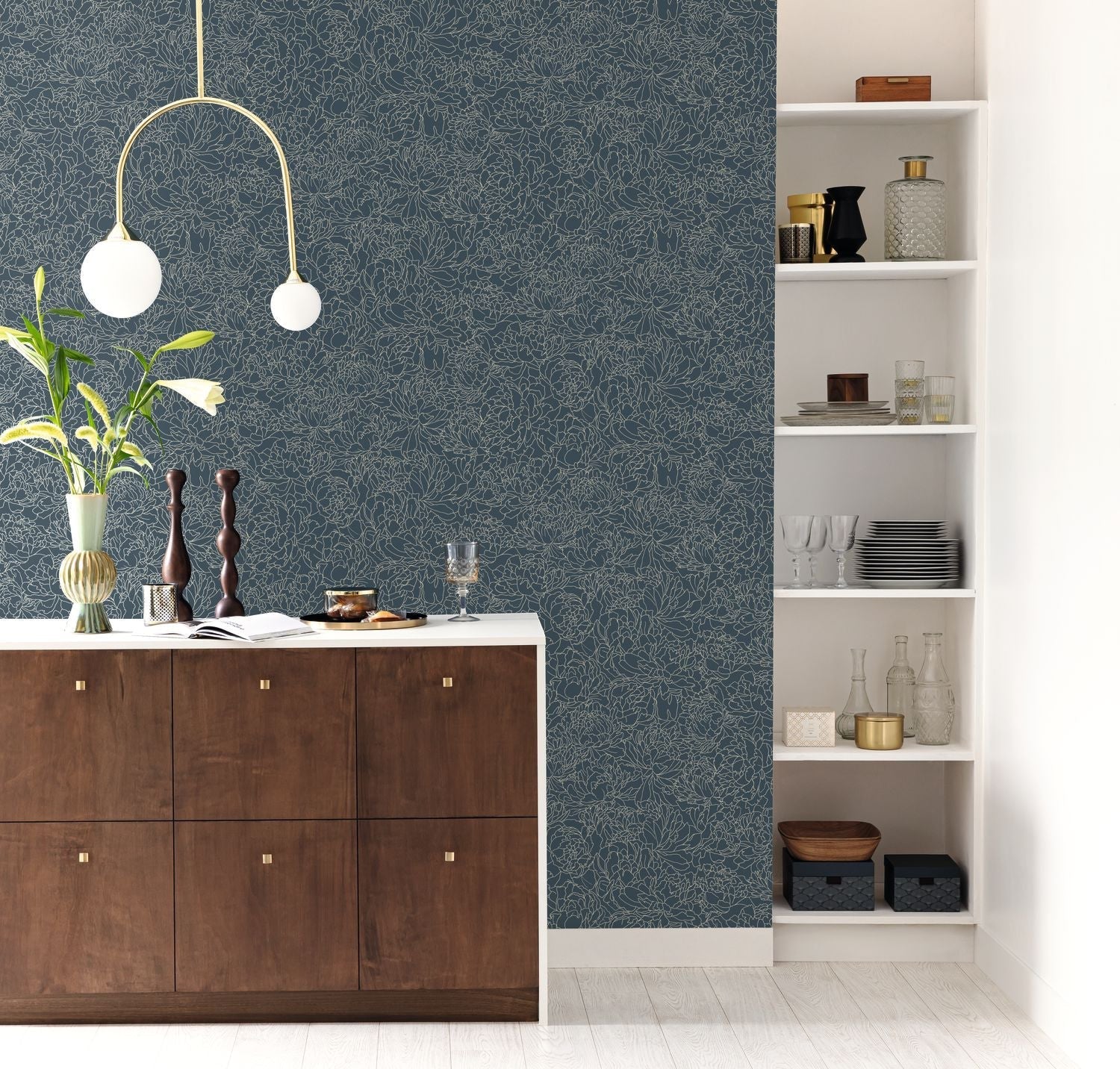 Glow Wallpaper - Bleu  - Caselio - 106616026 - Premier Wallcovering