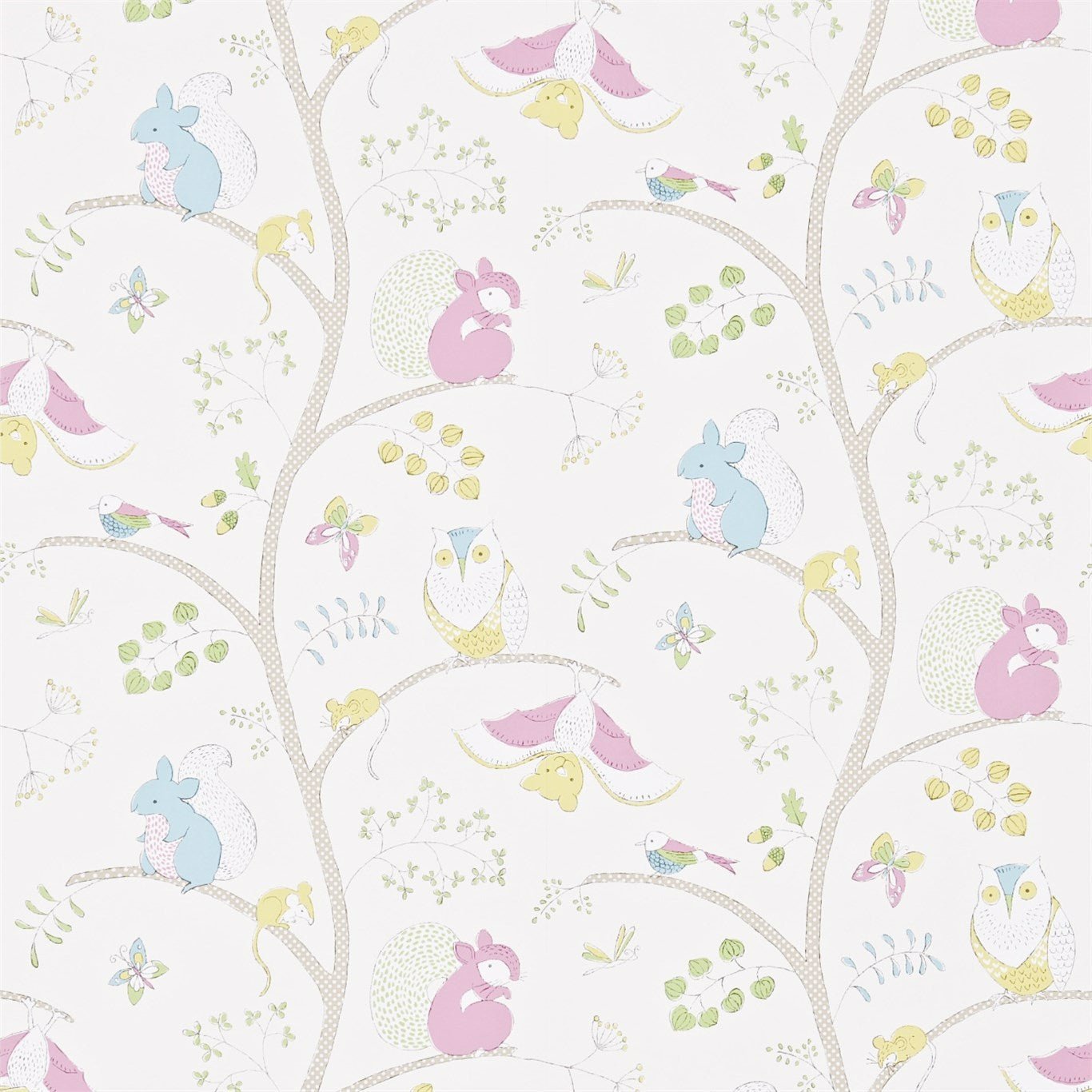Going Batty Wallpaper - Pink/Blue - Sanderson - DLIT214017 - Premier Wallcovering