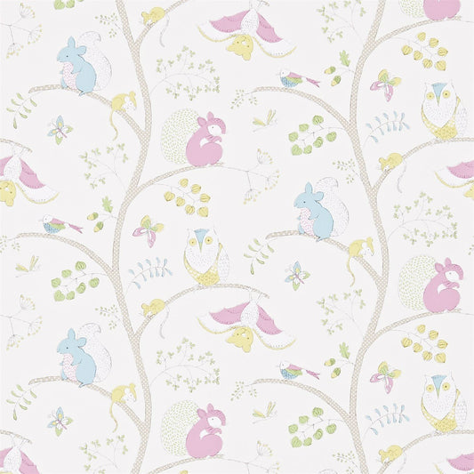 Going Batty Wallpaper - Pink/Blue - Sanderson - DLIT214017 - Premier Wallcovering