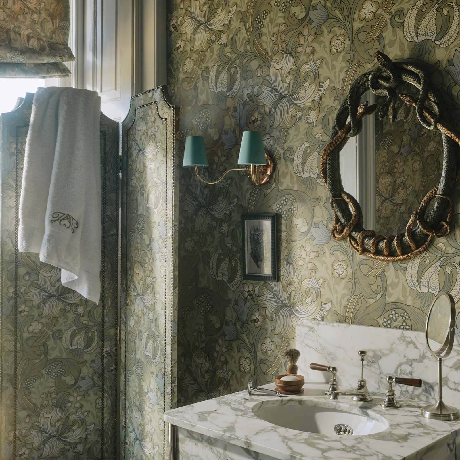 Golden Lily Cotton Linen Fabric - Apple - House of Hackney - 1 - FA - GOL - CL - APP - XXX - XXX - Premier Wallcovering