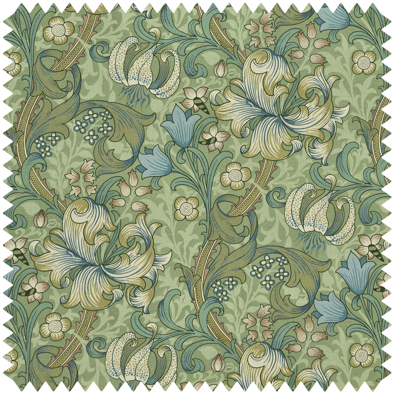 Golden Lily Cotton Linen Fabric - Apple - House of Hackney - 1 - FA - GOL - CL - APP - XXX - XXX - Premier Wallcovering