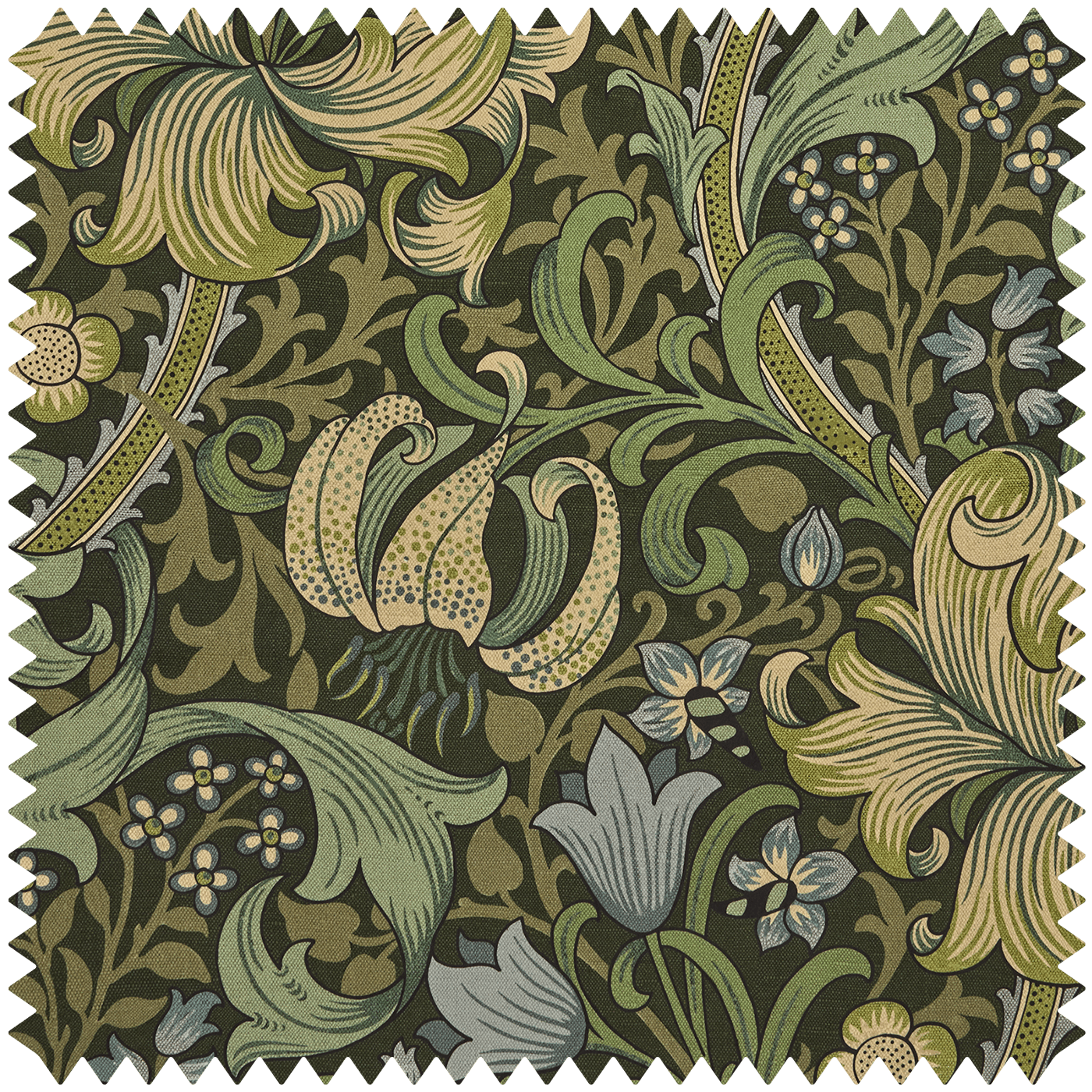 Golden Lily Magna Velvet Fabric - Verde - House of Hackney - 1 - FA - GLM - VE - VER - XXX - XXX - Premier Wallcovering