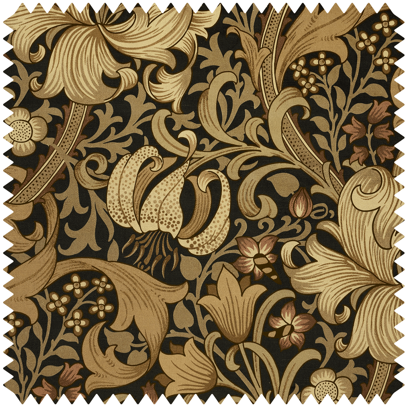 Golden Lily Magna Velvet Fabric - Black - House of Hackney - 1 - FA - GLM - VE - BLK - XXX - XXX - Premier Wallcovering