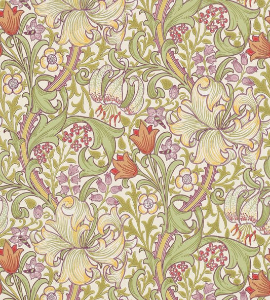 Golden Lily Wallpaper - Olive/Russet - 210399 - Morris & Co - Premier Wallcovering