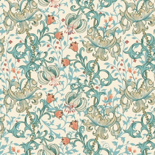 Morris Collections - 1018 - Golden Lily Wallpaper - Linen - Premier Wallcovering